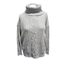 Haven Well Within Cable Knit Turtleneck Sweater Small Cozy Neutral Oversized